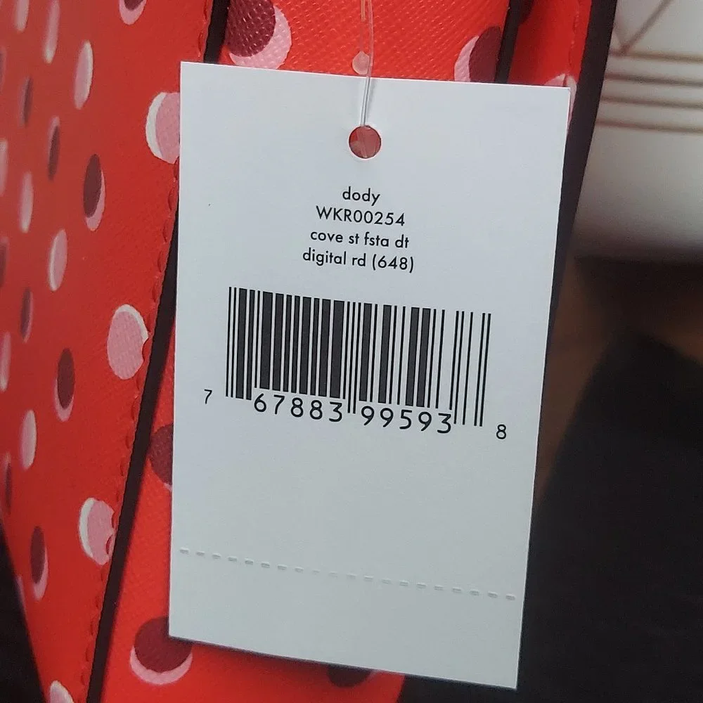 NWT KATE SPADE NEW YORK COVE STREET FIESTA DOT DODY (DIGITAL RED)